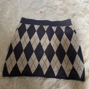 Juniors Argyle Skirt